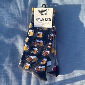 Twisted Black Casual Socks Beer Mug Design